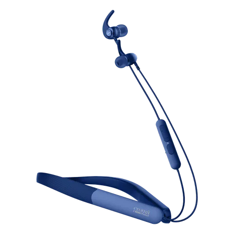 Croma Neckband with Environmental Noise Cancellation (IPX4 Water Resistant, Dual Device Pairing, Blue) (OPENBOX)