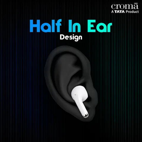 Croma IN 101 TWS Earbuds with Passive Noise Cancellation (IPX4 Water Resistant, 28 Hours Playback White) (OPENBOX)