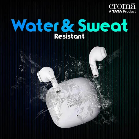 Croma IN 101 TWS Earbuds with Passive Noise Cancellation (IPX4 Water Resistant, 28 Hours Playback White) (OPENBOX)