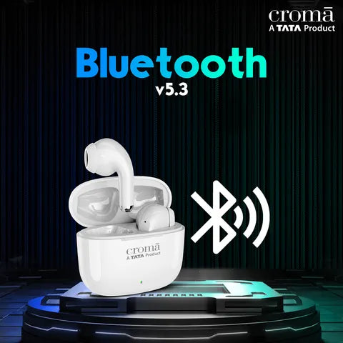 Croma IN 101 TWS Earbuds with Passive Noise Cancellation (IPX4 Water Resistant, 28 Hours Playback White) (OPENBOX)
