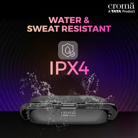 Croma Sliding TWS Earbuds with Passive Noise Cancellation (IPX4 Waterproof, 30 Hours Playback Time, Black) (OPENBOX)