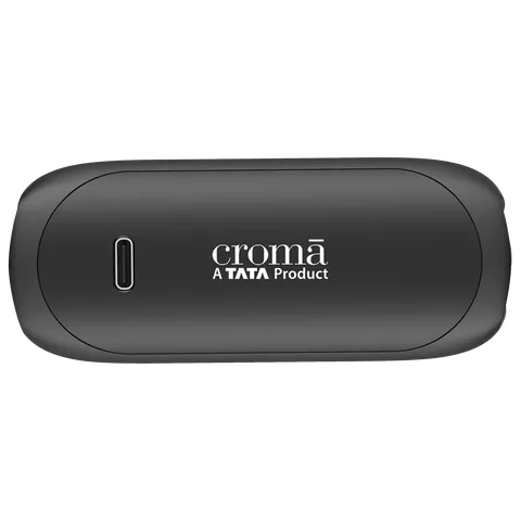 Croma Sliding TWS Earbuds with Passive Noise Cancellation (IPX4 Waterproof, 30 Hours Playback Time, Black) (OPENBOX)