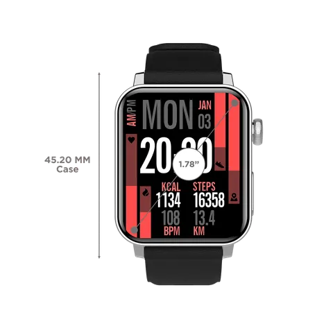 Croma Velocity AM Smartwatch (Model: CRSWAMCSWA029902, Silver) (OPENBOX)