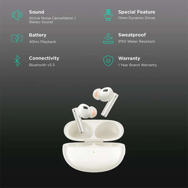 Realme Buds Air 5 Pro RMA2120 TWS Earbuds with Active Noise Cancellation (IPX5 Water Resistance, LDAC HD Audio Codec, Sunrise Beige) (OPENBOX)