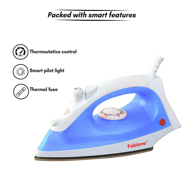 Fabiano 1200 Watts 200ml Steam Iron (Thermostatic Controller, FABSIHAZE, White and Blue) (OPENBOX)