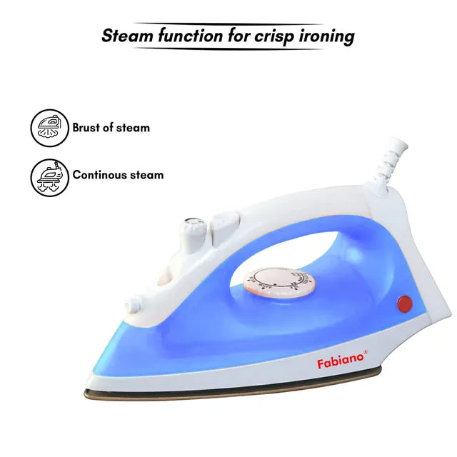 Fabiano 1200 Watts 200ml Steam Iron (Thermostatic Controller, FABSIHAZE, White and Blue) (OPENBOX)