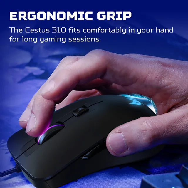 acer Predator Cestus 310 Wired Optical Mouse with 4 Preset Color Settings (4200 DPI, 10 Million Clicks, Black) (OPENBOX)