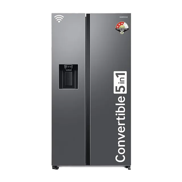 SAMSUNG 633 Litres 3 Star Frost Free Side by Side Refrigerator with Twin Cooling Plus (RS78CG8543S9HL, Inox)- OPEN BOX