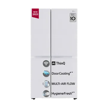 LG 650 Litres 3 Star Frost Free Side by Side Refrigerator with Smart Inverter Compressor (GLB257DLW3, Linen White)