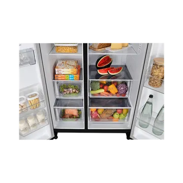 LG 650 Litres 3 Star Frost Free Side by Side Refrigerator (GL-B257EES3, Ebony Sheen) (OPENBOX)