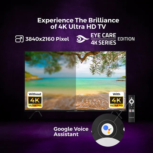 Croma 127 cm (50 inch) 4K Ultra HD LED Google TV with Bezel Less Display (OPENBOX)