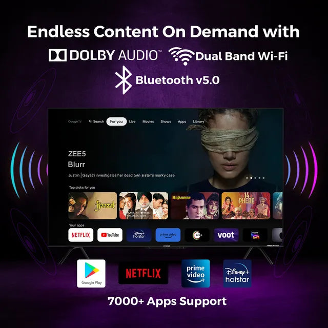 Croma 127 cm (50 inch) 4K Ultra HD LED Google TV with Bezel Less Display (OPENBOX)