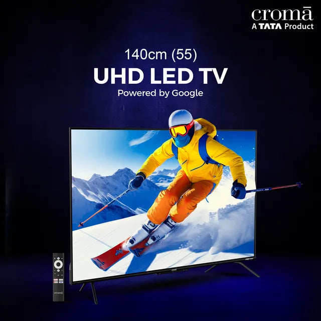 Croma 140 cm (55 inch) 4K Ultra HD LED Google TV with Bezel Less Display (55UGC024602, 2023 Model) (OPENBOX)