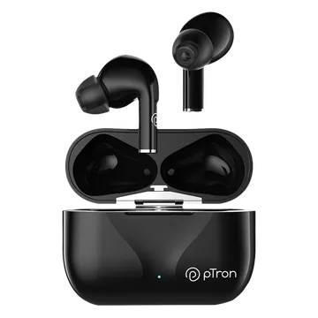 pTron Basspods P181 TWS Earbuds with Passive Noise Cancellation (IPX4 Water Resistant, 32 Hours Playtime, Black) (OPENBOX)