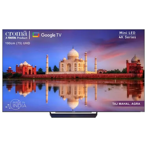 Croma 190 cm (75 inch) 4K Ultra HD Mini LED Google TV with Dolby Vision IQ and Dolby Atmos (OPENBOX)
