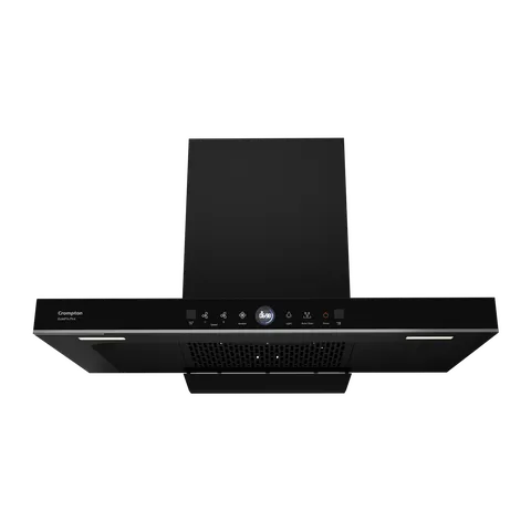Crompton QuietPro Plus 90cm 1587m3/hr Ducted Auto Clean Wall Mounted Chimney with Gesture Control (Midnight Black) (OPENBOX)