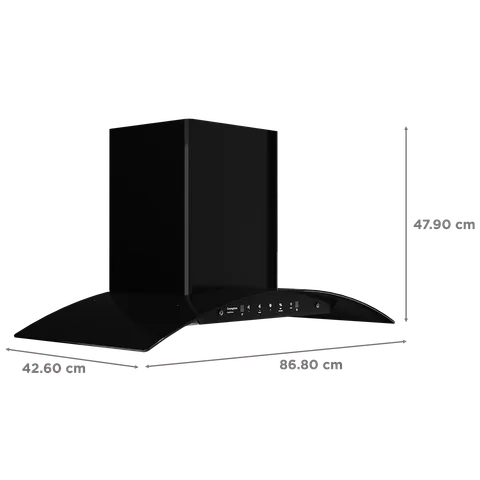 Crompton IntelliMotion 90cm 1203m3/hr Ducted Wall Mounted Chimney with Filterless Technology (Black) (OPENBOX)