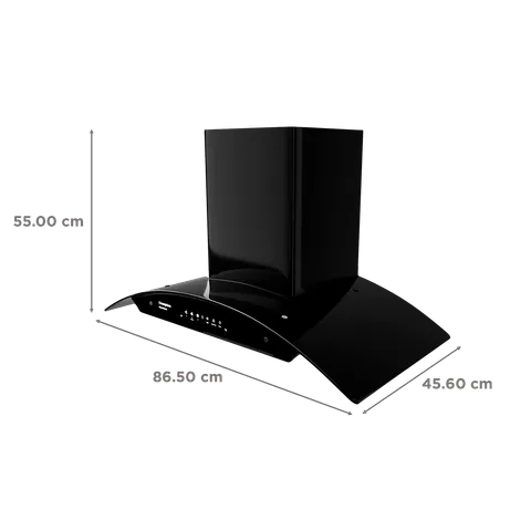 Crompton SensoSmart 90cm 1439m3/hr Ducted Wall Mounted Chimney with Filterless Technology (Black) (OPENBOX)