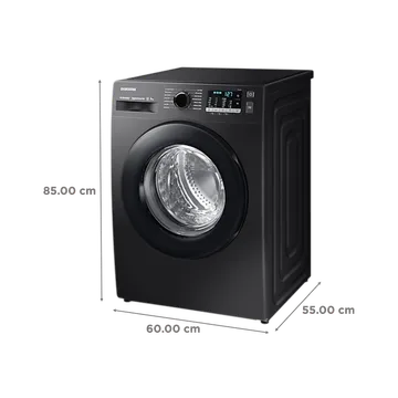 SAMSUNG 8 kg 5 Star Inverter Fully Automatic Front Load Washing Machine (WW80TA046AB1TL, Hygiene Steam, Diamond Drum, Black) (OPENBOX)