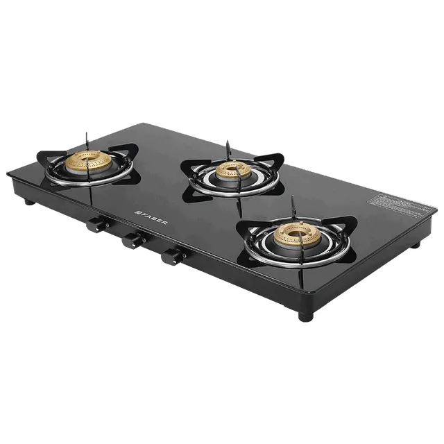 FABER Spark 3 Burner Manual Gas Stove (Knob Controlled, Black) (OPENBOX)