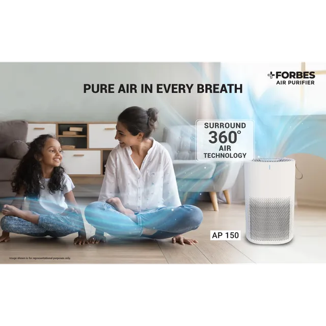 EUREKA FORBES AP 150 Air Purifier with Surround 360 Degree Air Intake Technology (3 Stage Filtration, White) (OPENBOX)