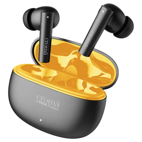 Croma IE 771 TWS Earbuds with Environmental Noise Cancellation (IPX5 Water Resistant, Dual Device Pairing, Black) (OPENBOX)