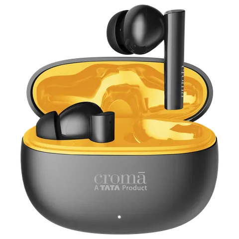 Croma IE 771 TWS Earbuds with Environmental Noise Cancellation (IPX5 Water Resistant, Dual Device Pairing, Black) (OPENBOX)