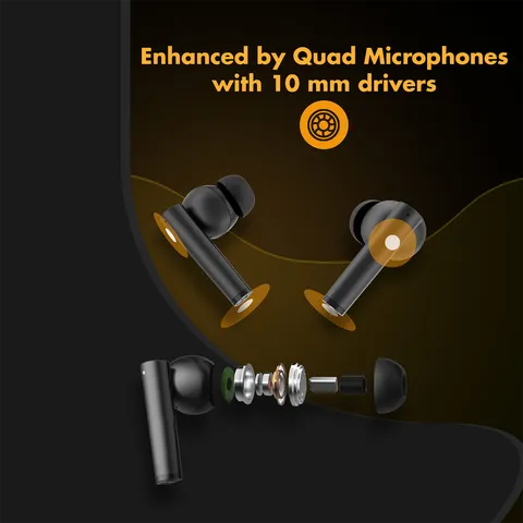 Croma IE 771 TWS Earbuds with Environmental Noise Cancellation (IPX5 Water Resistant, Dual Device Pairing, Black) (OPENBOX)