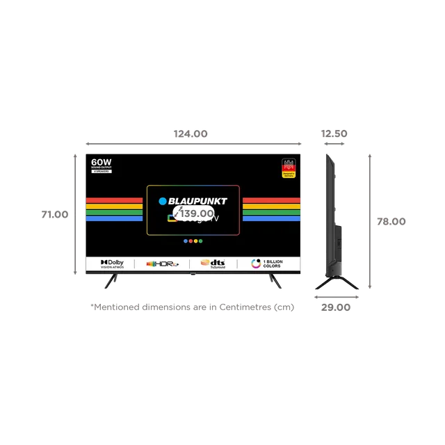 BLAUPUNKT CyberSound G2 139 cm (55 inch) LED 4K Ultra HD Google TV with Dolby Vision and Dolby Atmos (OPENBOX)