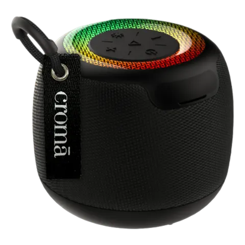 Croma 5W Portable Bluetooth Speaker (RGB Light, Black) (OPENBOX)