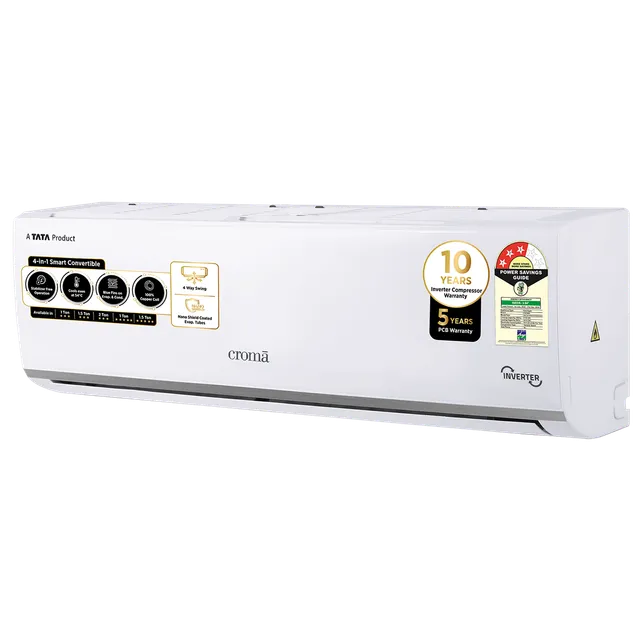 Croma 4 in 1 Convertible 1.5 Ton 3 Star Inverter Split AC with Dust Filter (2023 Model, Copper Condenser, CRLA018IND283259) (OPENBOX)
