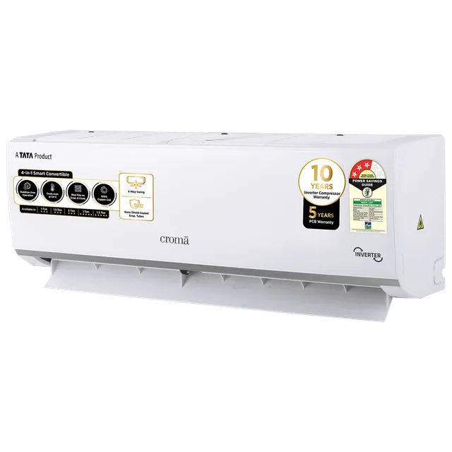 Croma 4 in 1 Convertible 1.5 Ton 3 Star Inverter Split AC with Dust Filter (2023 Model, Copper Condenser, CRLA018IND283259) (OPENBOX)