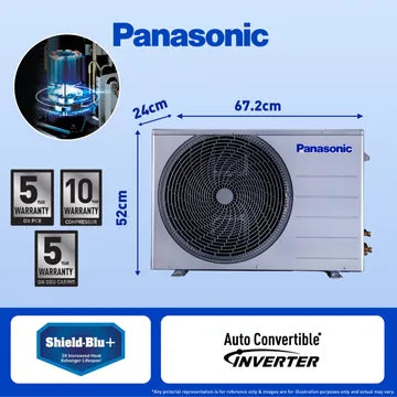 Panasonic EU 7 in 1 Convertible 1 Ton 3 Star Inverter Split AC with 2 Way Air Swing (2024 Model, Copper Condenser, CS/CU-EU12AKY3F) (OPENBOX)
