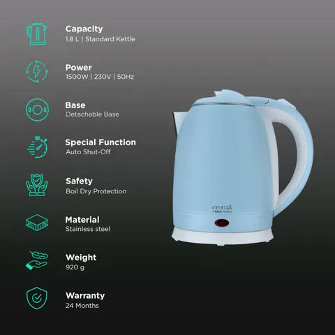 Croma 1.8L Kettle (model CRSK18LKTA307501) (OPENBOX)
