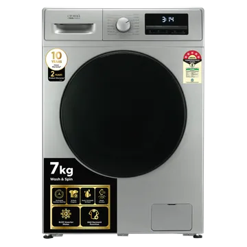Croma 7 kg 5 Star Fully Automatic Front Load Washing Machine (CRLW070FLF316251, Silver Grey) (OPENBOX)