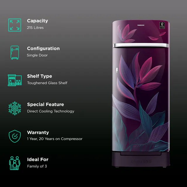 SAMSUNG DC 215L RR23D2H259R/HL PRPLE 5S (OPENBOX)