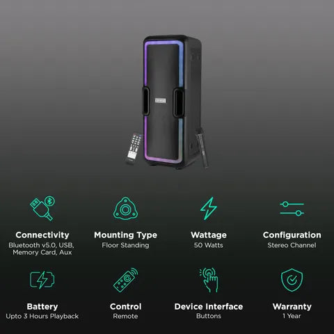 Croma 50W Party Speaker (CREA300DJA259902) (OPENBOX)