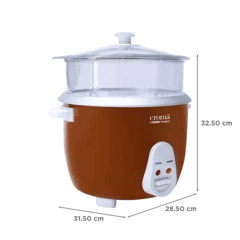Croma Rice Cooker 1.8L with Steamer (OPENBOX)