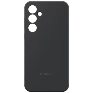 SAMSUNG Hard Silicone Back Cover for SAMSUNG Galaxy A55 (Silky Smooth Fit, Black)