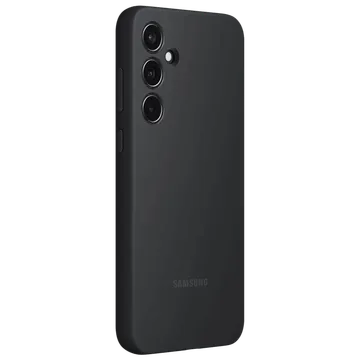 SAMSUNG Hard Silicone Back Cover for SAMSUNG Galaxy A55 (Silky Smooth Fit, Black)