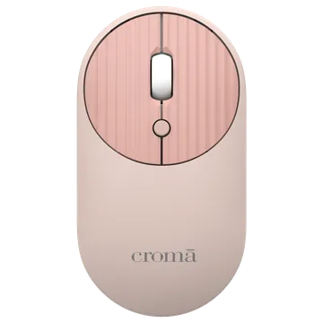 Croma Wireless Optical Mouse with Power Saving Feature (1600 DPI Adjustable, Ambidextrous Design, Pink) (OPENBOX)