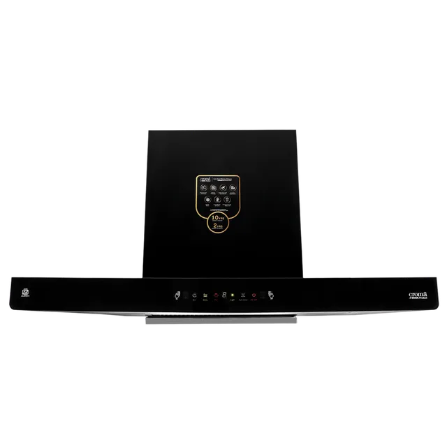 Croma AG1112 90cm 1500m3/hr Auto Clean Wall Mounted Chimney with Touch Control (Black) - OPEN BOX
