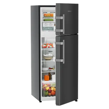 Liebherr Pure 245 Litres 2 Star Frost Free Double Door Refrigerator with Central Power Cooling (TCLbsB 2411, Black Steel) (OPENBOX)