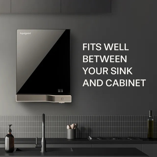 Aquaguard Slim Glass 3.6L RO + UV + TA Water Purifier with 5th Gen UV LED (Black) (OPENBOX)