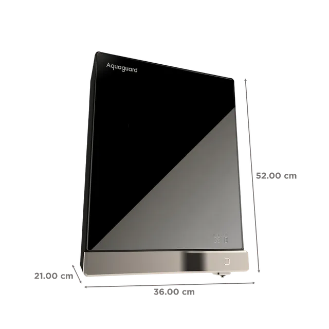 Aquaguard Slim Glass 3.6L RO + UV + TA Water Purifier with 5th Gen UV LED (Black) (OPENBOX)
