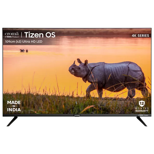 Croma 109 cm (43 inch) 4K Ultra HD LED Tizen TV with Bezel Less Display (OPENBOX)