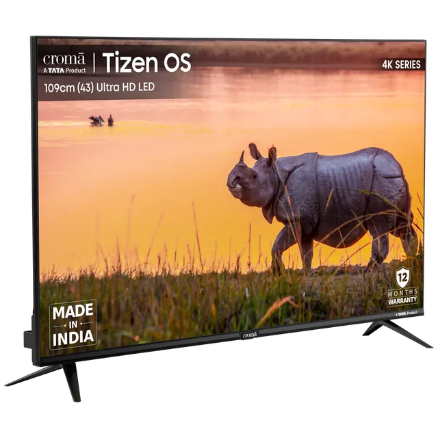 Croma 109 cm (43 inch) 4K Ultra HD LED Tizen TV with Bezel Less Display (OPENBOX)