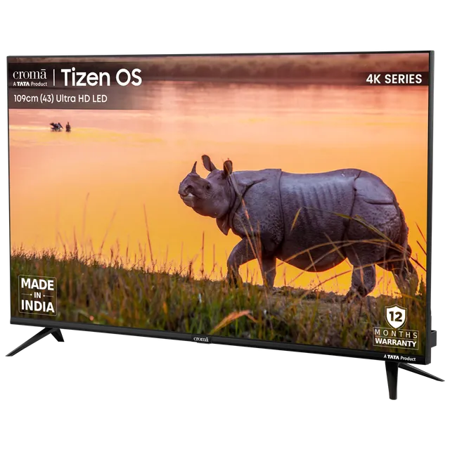 Croma 109 cm (43 inch) 4K Ultra HD LED Tizen TV with Bezel Less Display (OPENBOX)