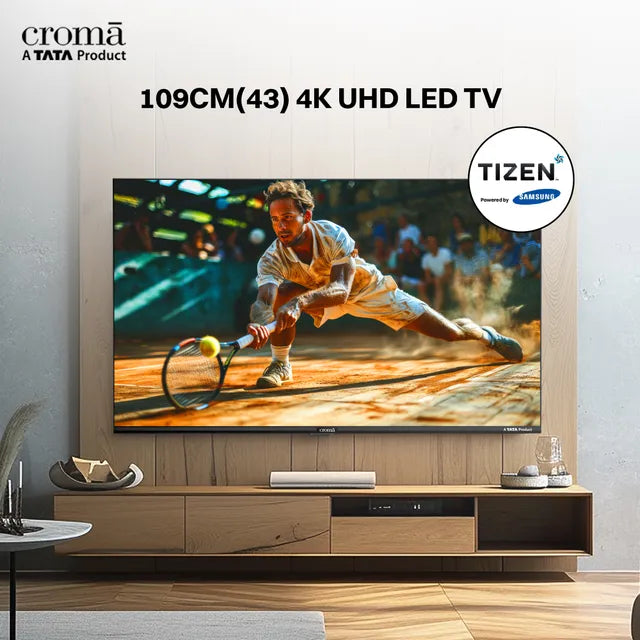 Croma 109 cm (43 inch) 4K Ultra HD LED Tizen TV with Bezel Less Display (OPENBOX)