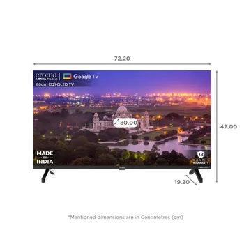 Croma 80 cm (32 inch) HD Ready QLED Smart Google TV with Dolby Audio (OPENBOX)